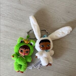 Bratz viral Cute Plush Keychain Set - Frog and Bunny